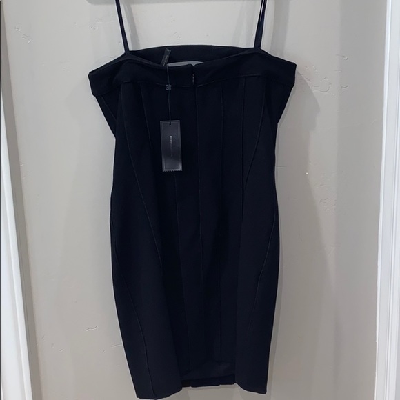 NWT BCBG Black Keyhole Cutout Strapless Dress Jean - Picture 4 of 10